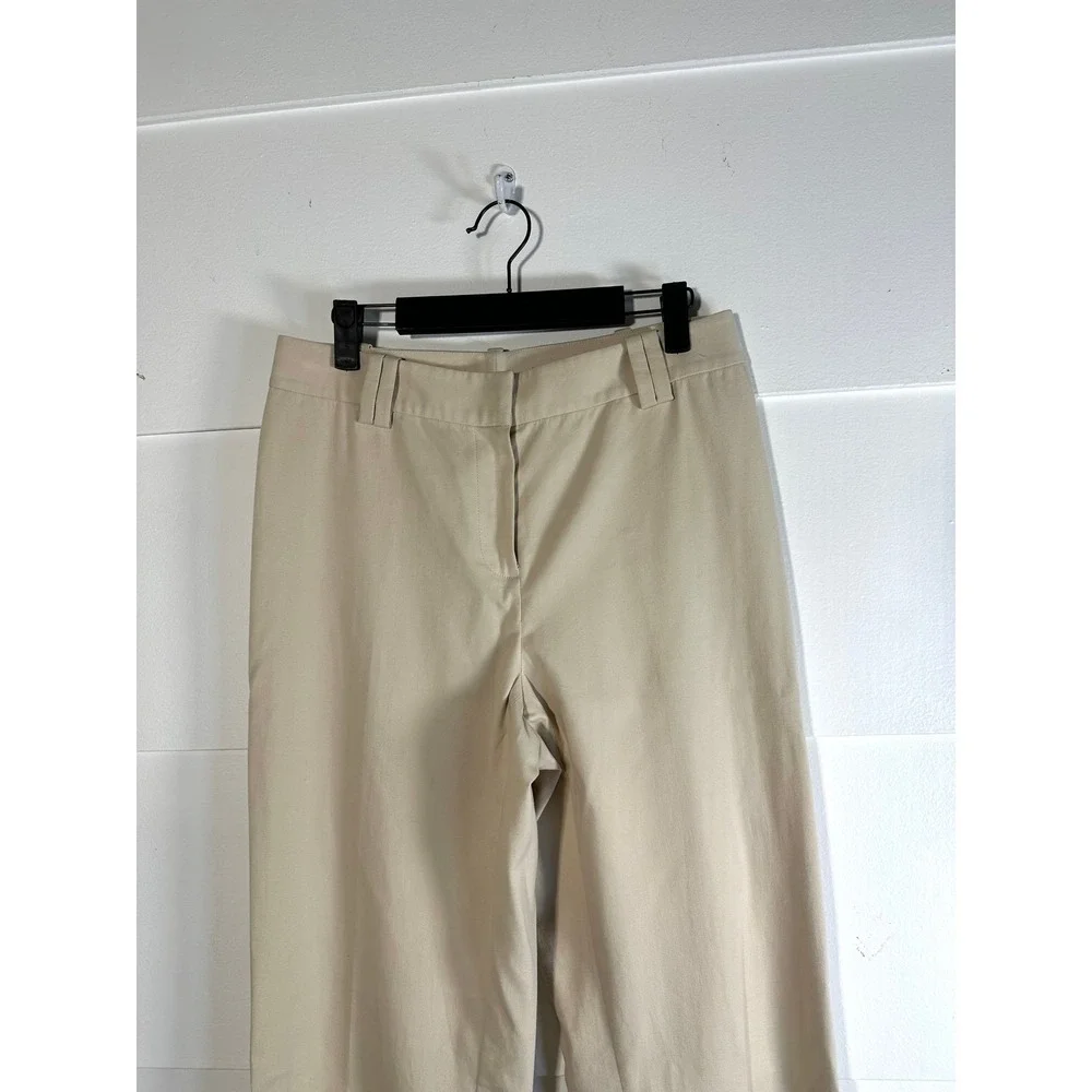 St John Sport womens 8 khaki Wide leg Chino high rise Pants‎ Trousers vintage